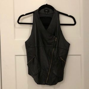 Fate Black Faux Leather Vest